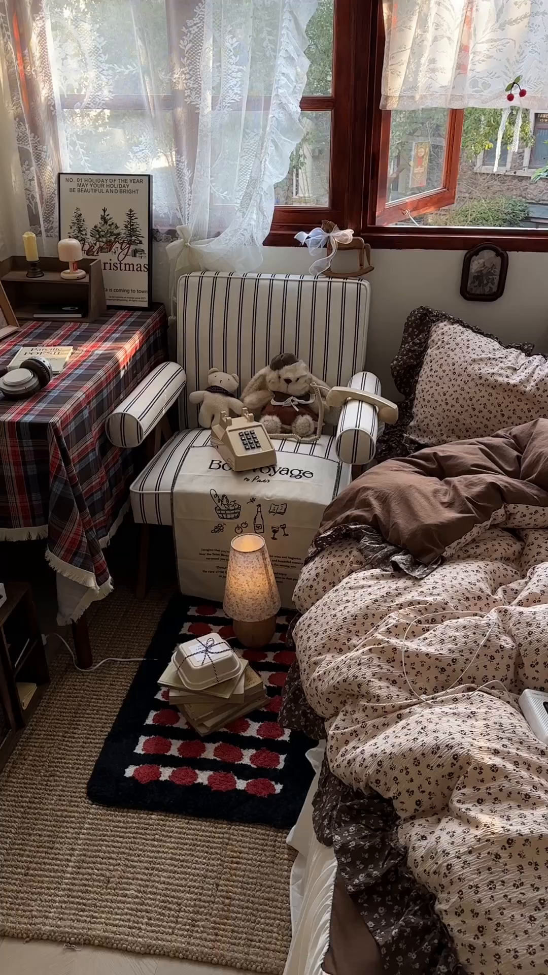 91家纺网 家纺一手货源 找家纺 阿曼达 2026新款印花复古森系小碎花花边款四件套 复古森系-木棉笺-驼