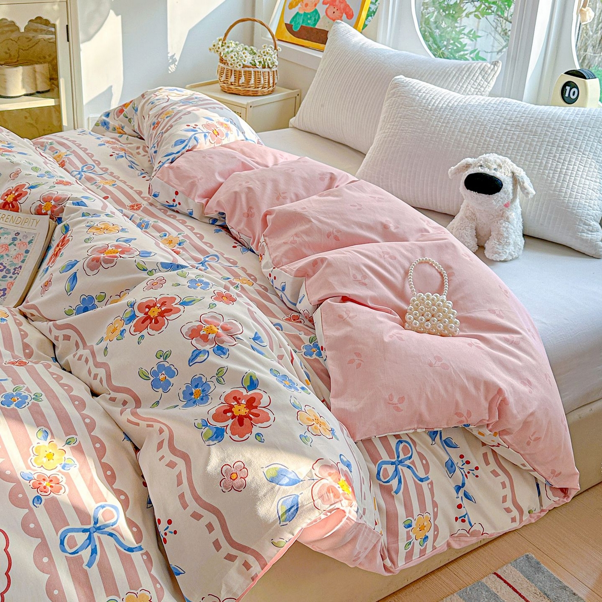 91家纺网 家纺一手货源 找家纺 恩泽家纺 2026新款13372ins全棉印花四件套单品系列-单被套 眷恋