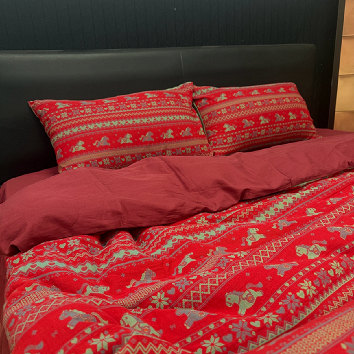 （总）双层纱家居 2026新款快乐小马全棉纯棉色织提花四件套