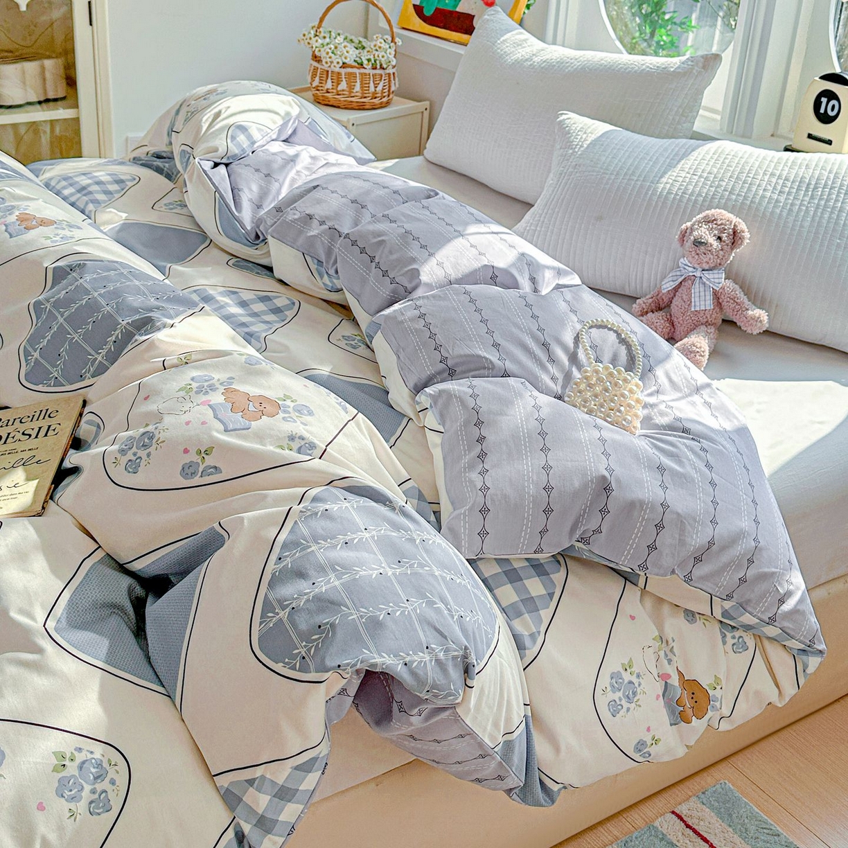 91家纺网 家纺一手货源 找家纺 恩泽家纺 2026新款13372ins全棉印花四件套单品系列-单被套 乐园