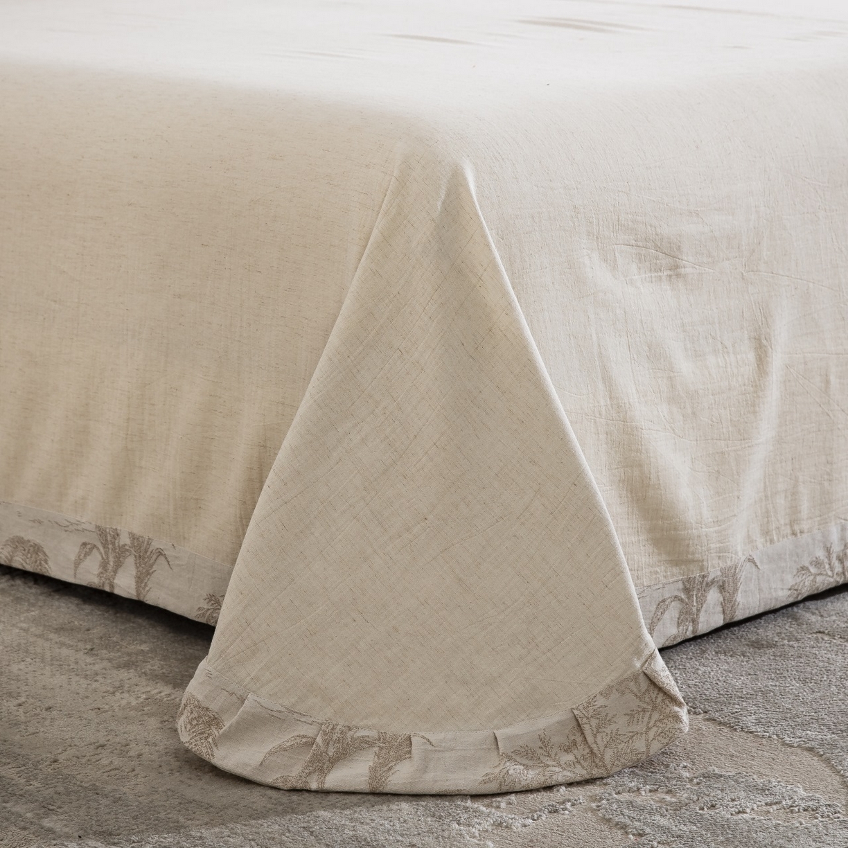 91家纺网 家纺一手货源 找家纺 （总）双层纱家居 2026新款棉麻色织大提花织带款四件套-奇幻丛林