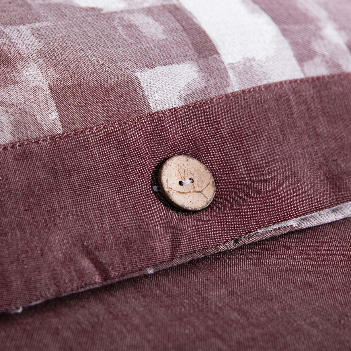 91家纺网 家纺一手货源 找家纺 （总）双层纱家居 2026新款都市万象全棉纯棉色织提花纽扣款四件套