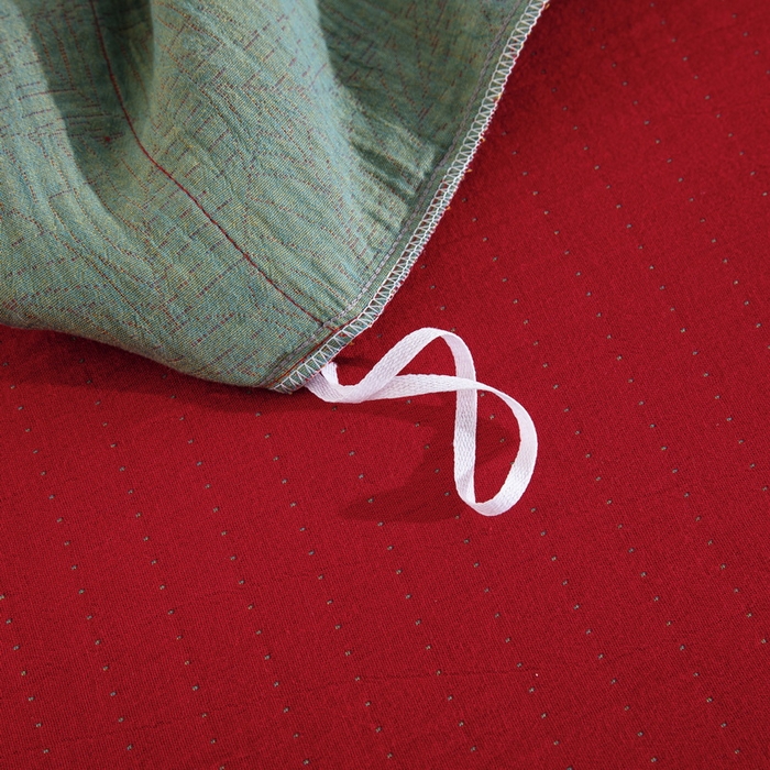 91家纺网 家纺一手货源 找家纺 （总）双层纱家居 2026新款水墨丹青大版定位全棉纯棉色织提花双层纱纽扣款四件套