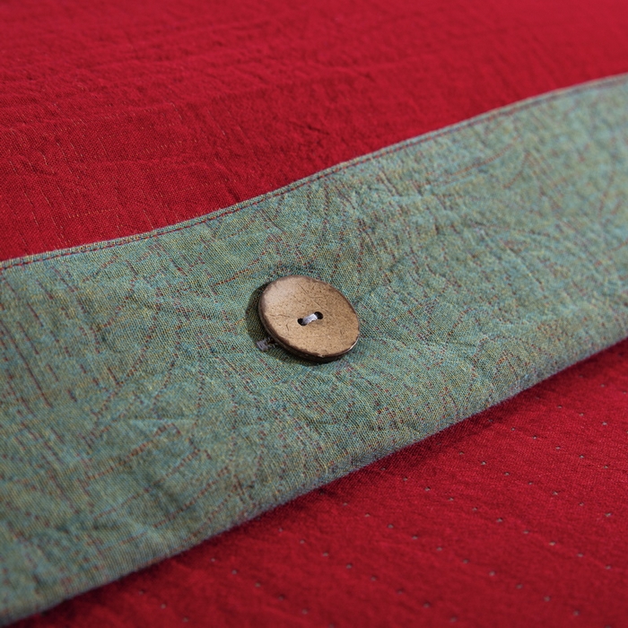 91家纺网 家纺一手货源 找家纺 （总）双层纱家居 2026新款水墨丹青大版定位全棉纯棉色织提花双层纱纽扣款四件套