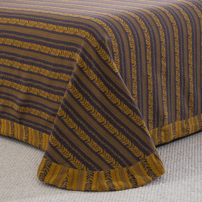 91家纺网 家纺一手货源 找家纺 （总）双层纱家居 2026新款烟柳全棉纯棉色织提花双层纱纽扣款四件套