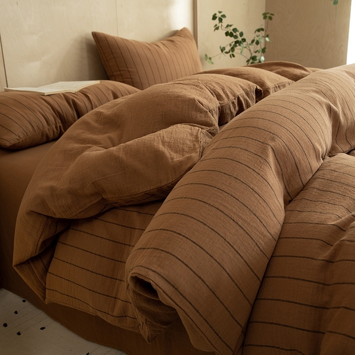 91家纺网 家纺一手货源 找家纺 （总）双层纱家居 2026新款青春律动全棉纯棉色织双层纱四件套