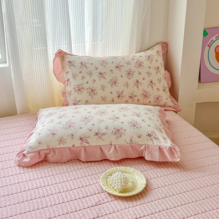 91家纺网 家纺一手货源 找家纺 （总）斯卡诺家纺 2026新款韩版花边古法水洗仿棉床盖四件套花边床单四件套