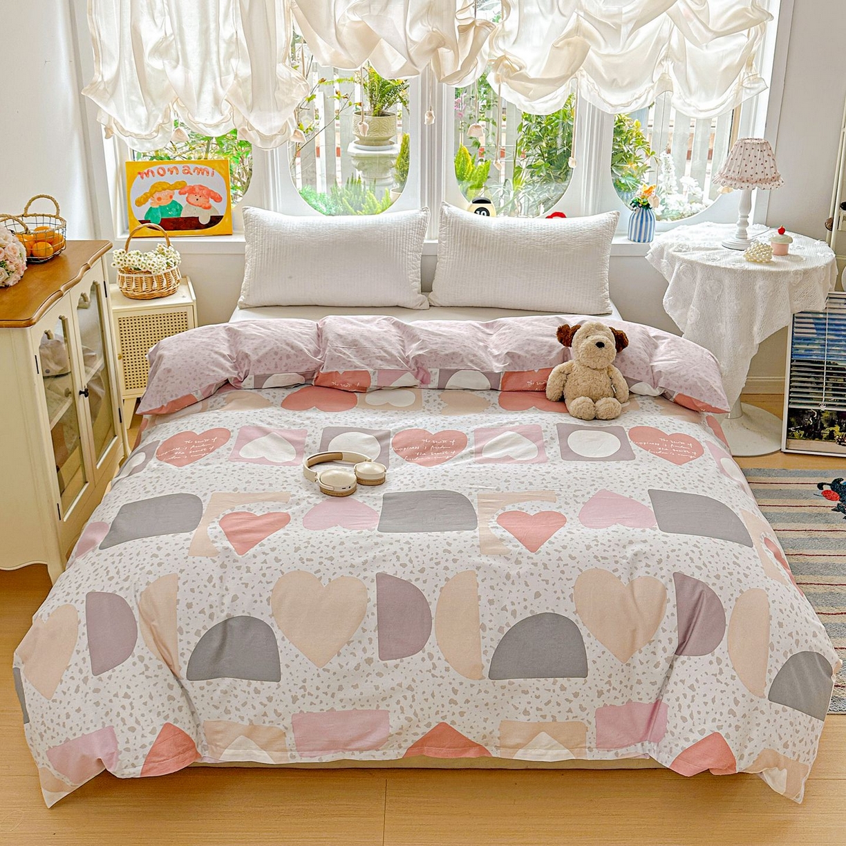 91家纺网 家纺一手货源 找家纺 恩泽家纺 2026新款13372ins全棉印花四件套单品系列-单被套 半夏