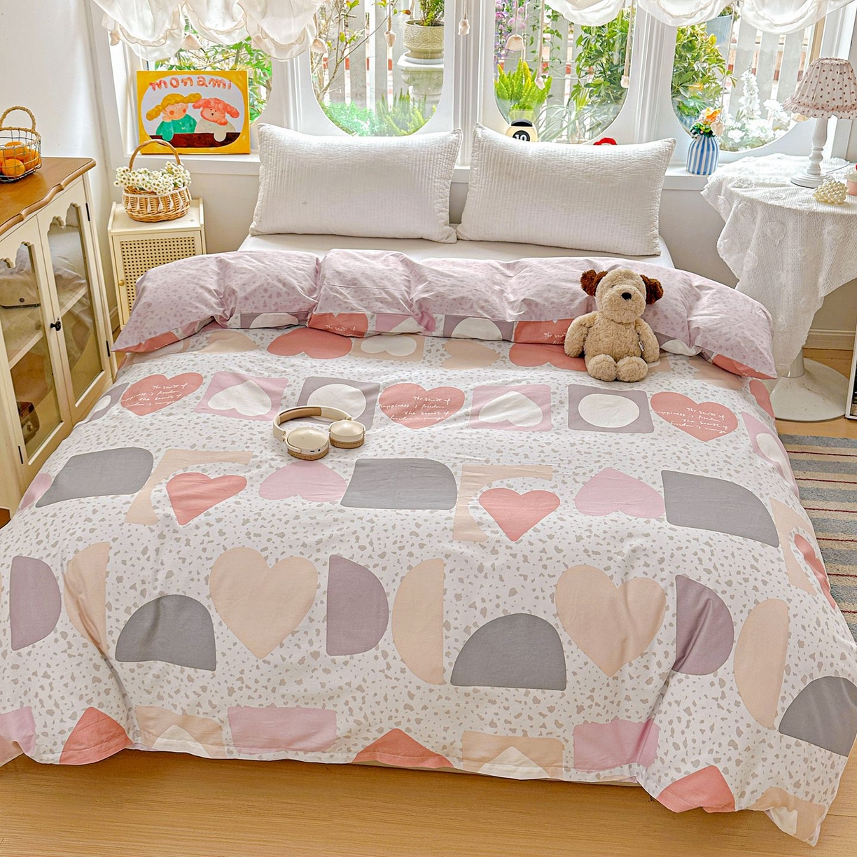 91家纺网 家纺一手货源 找家纺 恩泽家纺 2026新款13372ins全棉印花四件套单品系列-单被套 半夏