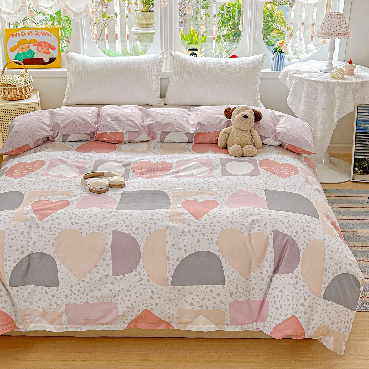 91家纺网 家纺一手货源 找家纺 恩泽家纺 2026新款13372ins全棉印花四件套单品系列-单被套 半夏