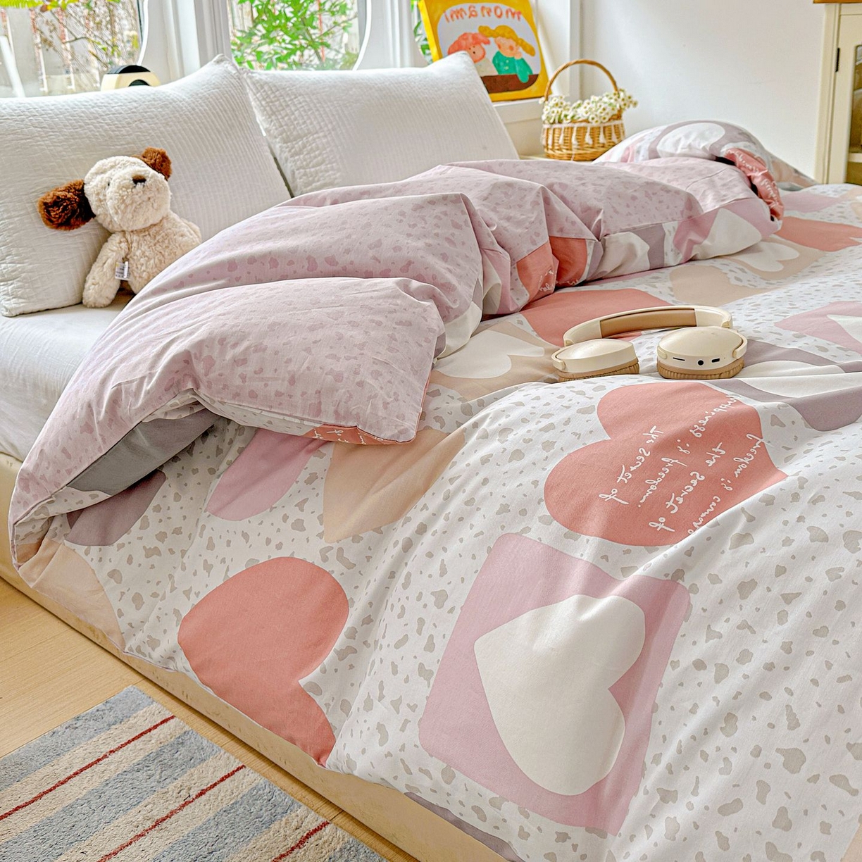 91家纺网 家纺一手货源 找家纺 恩泽家纺 2026新款13372ins全棉印花四件套单品系列-单被套 半夏