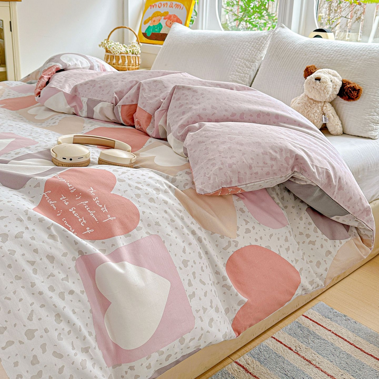 91家纺网 家纺一手货源 找家纺 恩泽家纺 2026新款13372ins全棉印花四件套单品系列-单被套 半夏