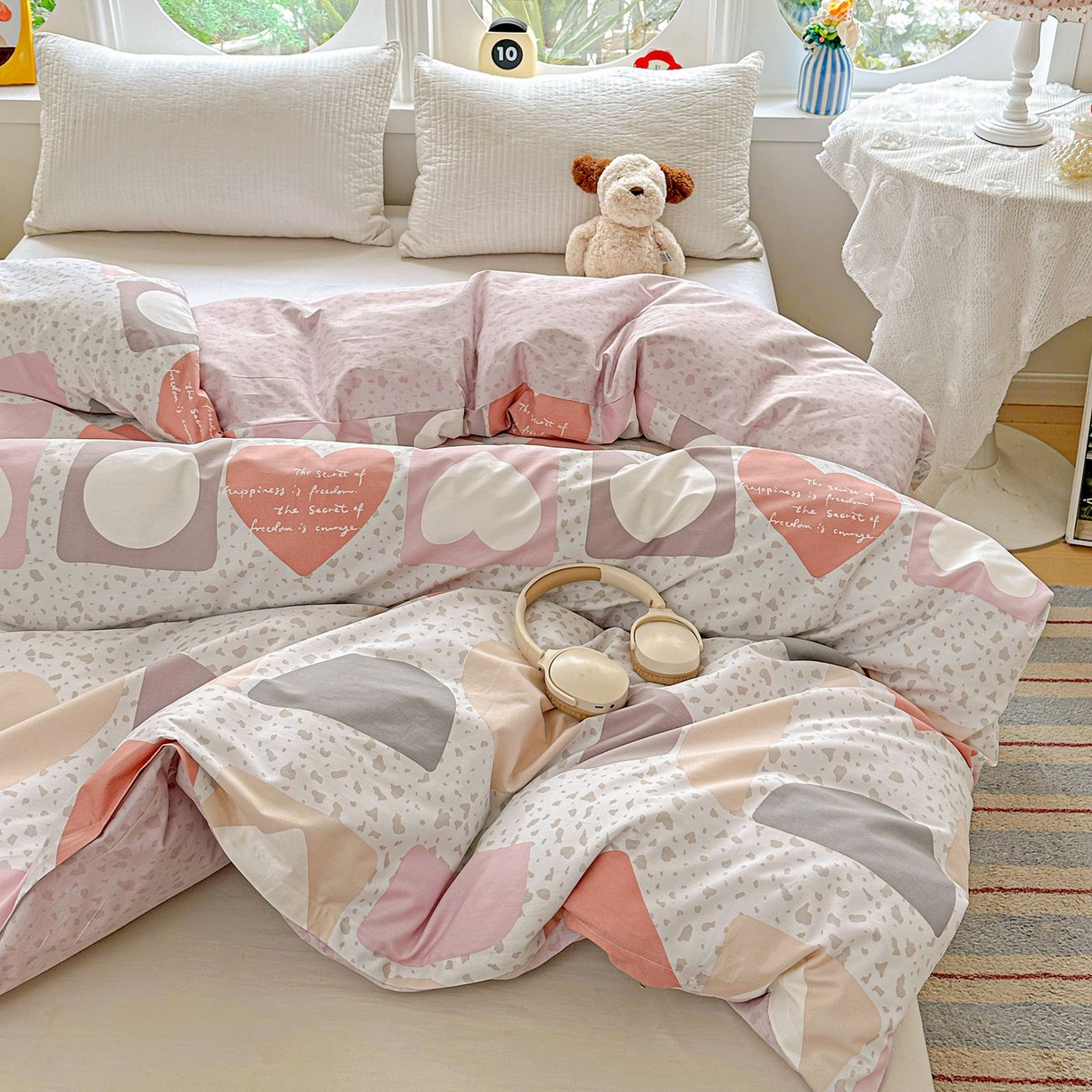 91家纺网 家纺一手货源 找家纺 恩泽家纺 2026新款13372ins全棉印花四件套单品系列-单被套 半夏