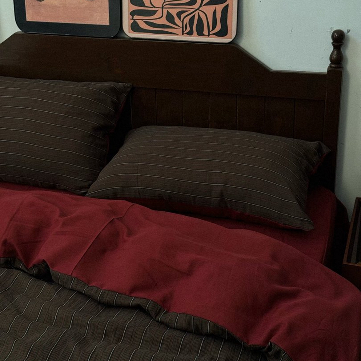 91家纺网 家纺一手货源 找家纺 （总）双层纱家居 2026新款全棉纯棉色织提花双层纱四件套-棕条