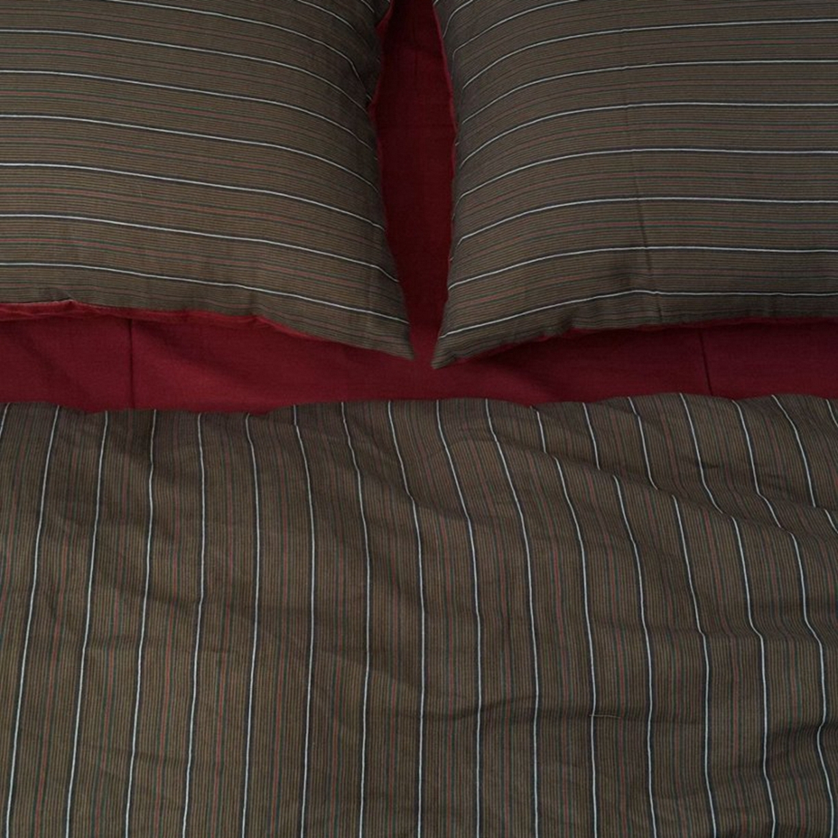 91家纺网 家纺一手货源 找家纺 （总）双层纱家居 2026新款全棉纯棉色织提花双层纱四件套-棕条