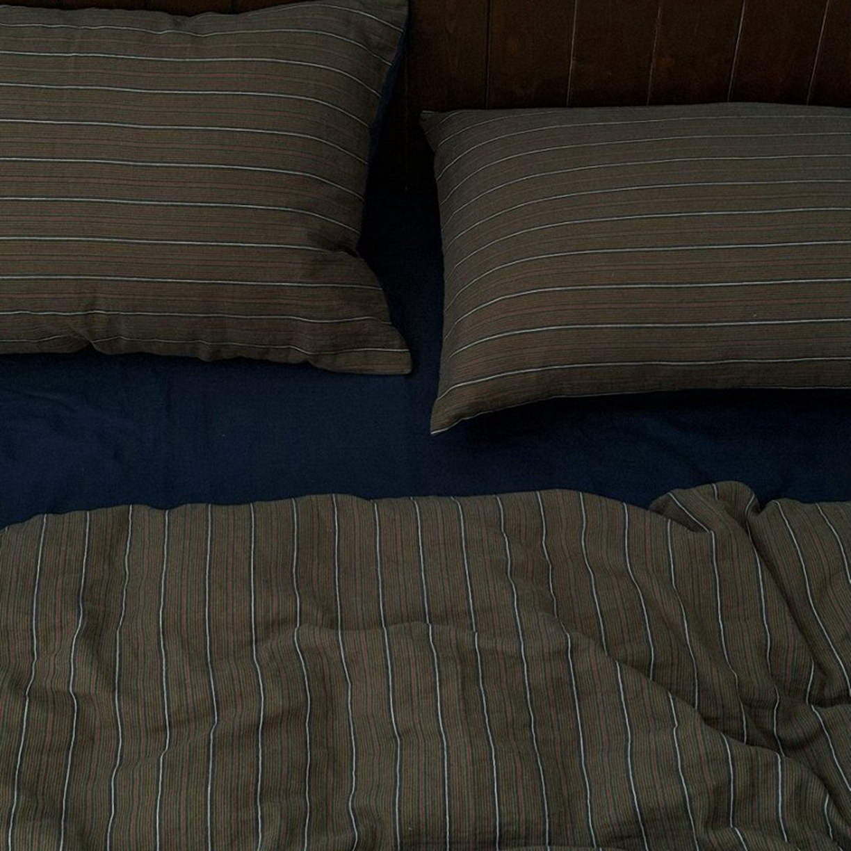 91家纺网 家纺一手货源 找家纺 （总）双层纱家居 2026新款全棉纯棉色织提花双层纱四件套-棕条