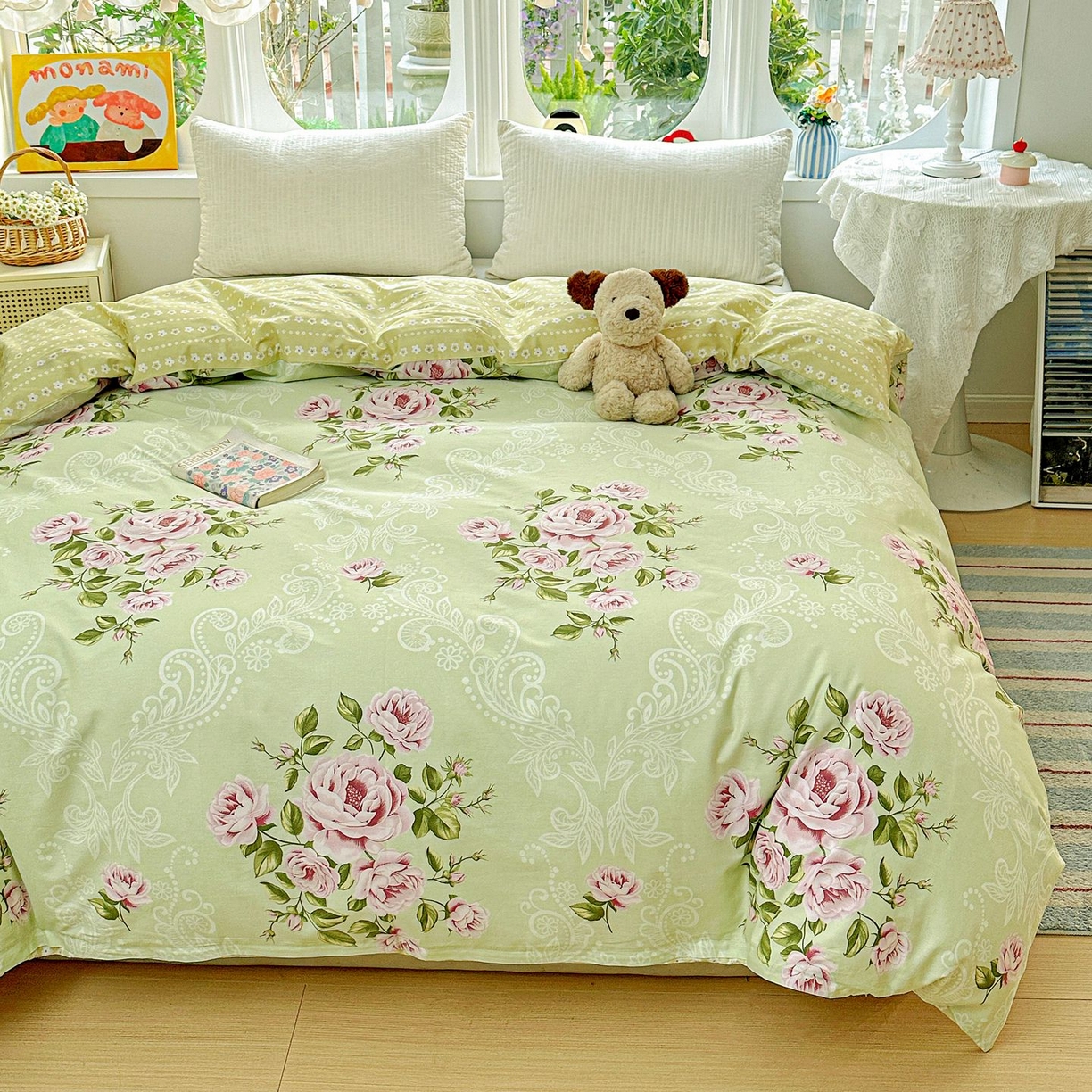 91家纺网 家纺一手货源 找家纺 恩泽家纺 2026新款13372ins全棉印花四件套单品系列-单被套 彼岸花开