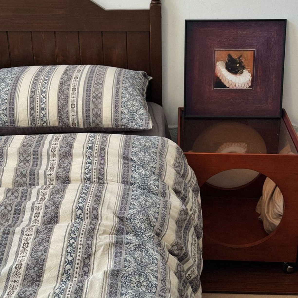 91家纺网 家纺一手货源 找家纺 （总）双层纱家居 2026新款全棉纯棉色织提花四件套-青花瓷