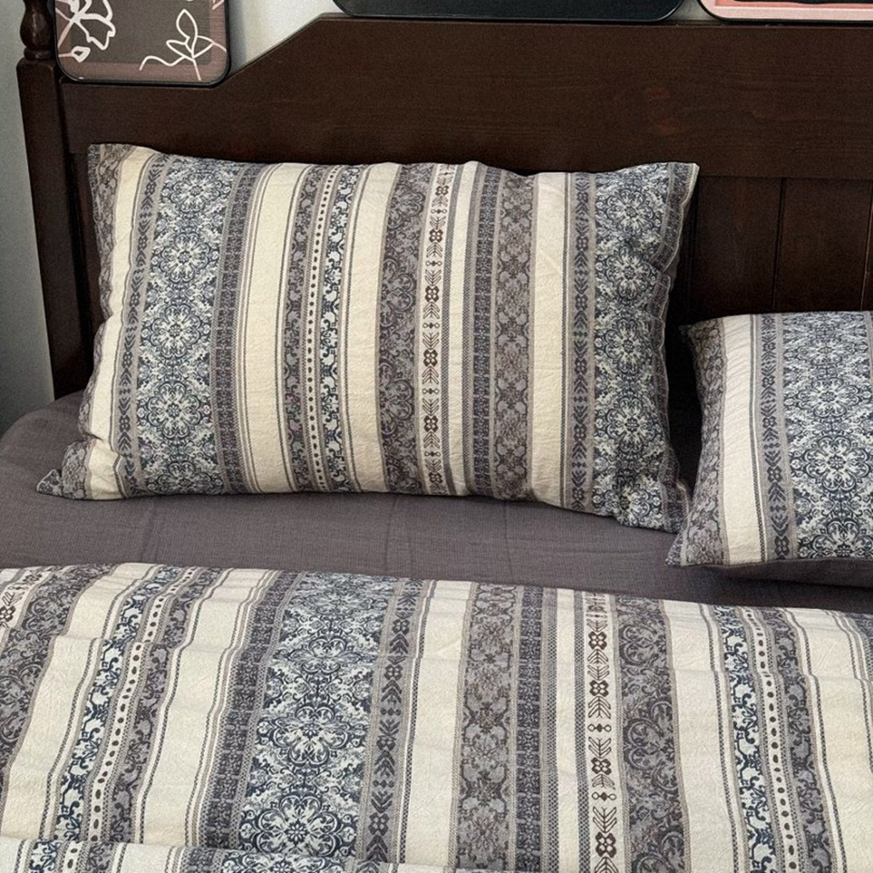 91家纺网 家纺一手货源 找家纺 （总）双层纱家居 2026新款全棉纯棉色织提花四件套-青花瓷