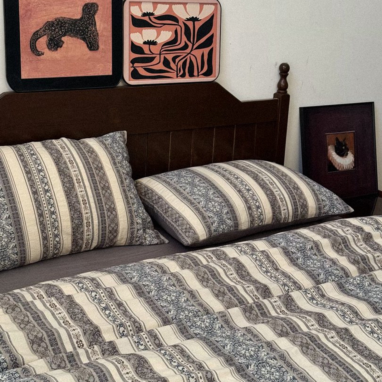 91家纺网 家纺一手货源 找家纺 （总）双层纱家居 2026新款全棉纯棉色织提花四件套-青花瓷