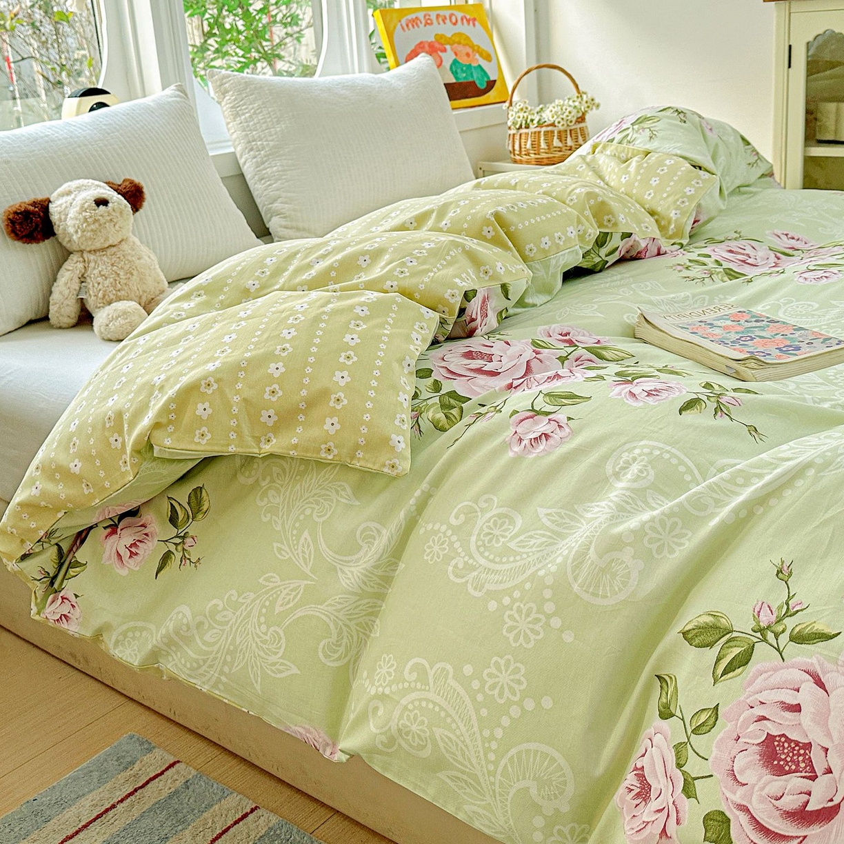 91家纺网 家纺一手货源 找家纺 恩泽家纺 2026新款13372ins全棉印花四件套单品系列-单被套 彼岸花开