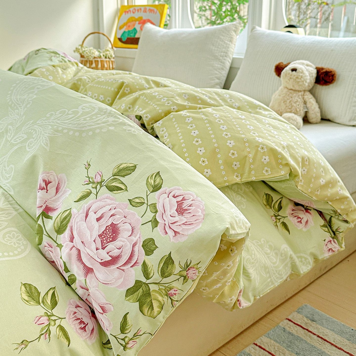 91家纺网 家纺一手货源 找家纺 恩泽家纺 2026新款13372ins全棉印花四件套单品系列-单被套 彼岸花开