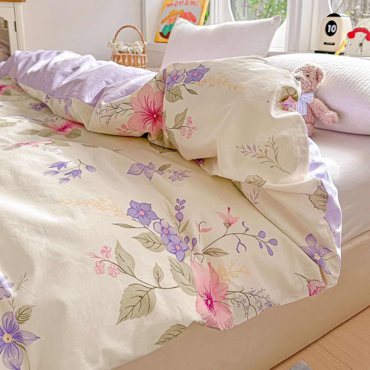 91家纺网 家纺一手货源 找家纺 恩泽家纺 2026新款13372ins全棉印花四件套单品系列-单被套 翠影