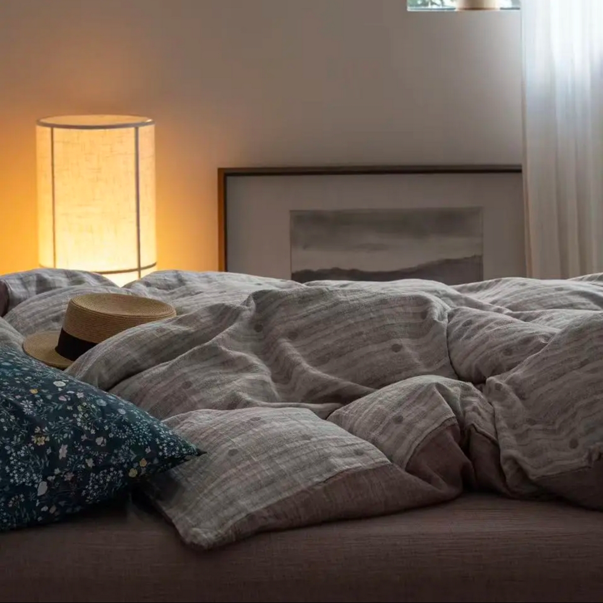 91家纺网 家纺一手货源 找家纺 （总）双层纱家居 2026新款波点全棉纯棉色织提花双层纱四件套