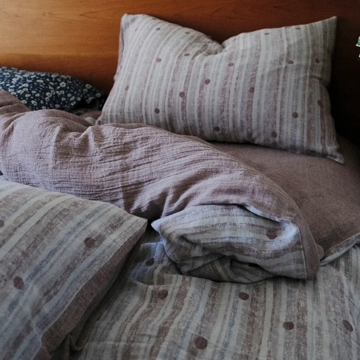 91家纺网 家纺一手货源 找家纺 （总）双层纱家居 2026新款波点全棉纯棉色织提花双层纱四件套