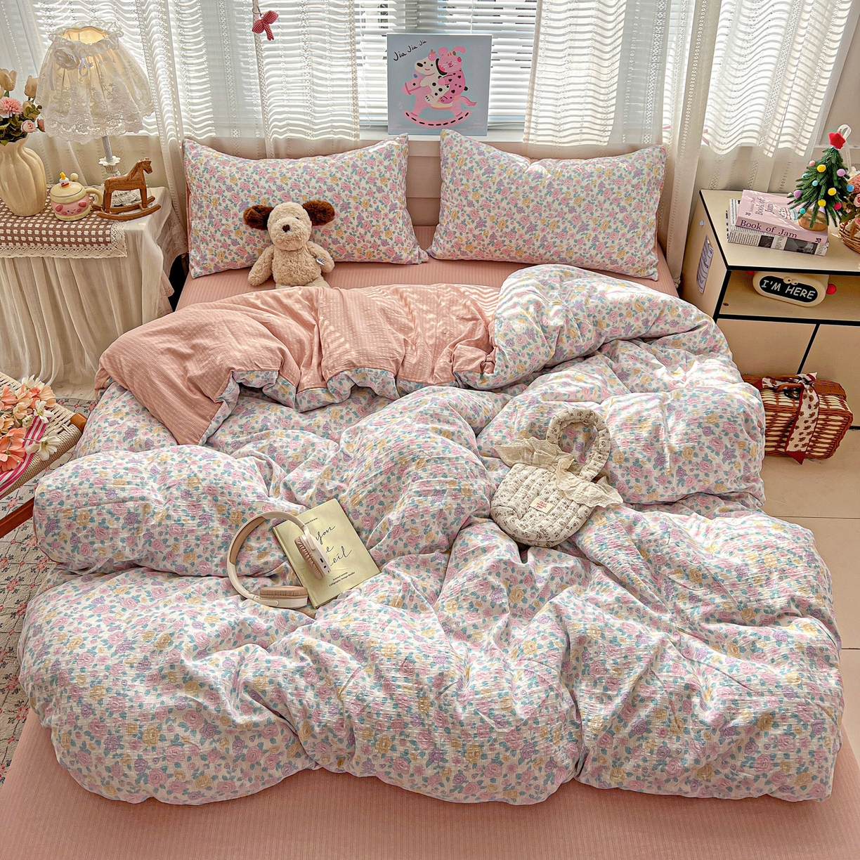 91家纺网 家纺一手货源 找家纺 王朝国际 2026新款A类彩竺棉印花四件套 洛可可