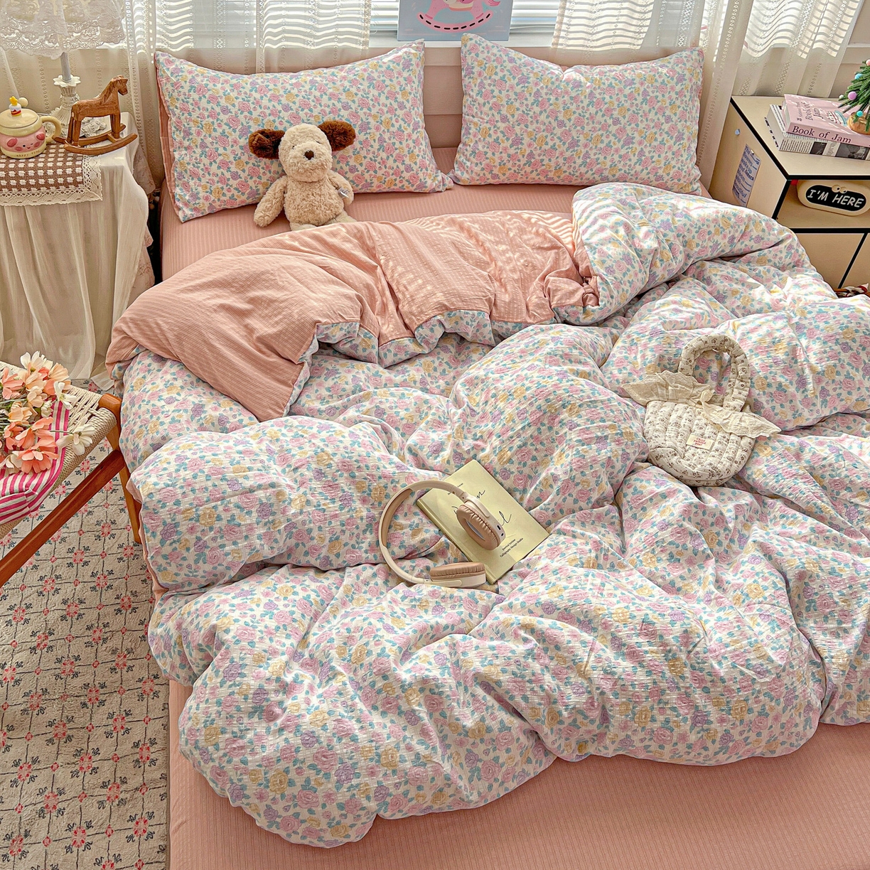 91家纺网 家纺一手货源 找家纺 王朝国际 2026新款A类彩竺棉印花四件套 洛可可