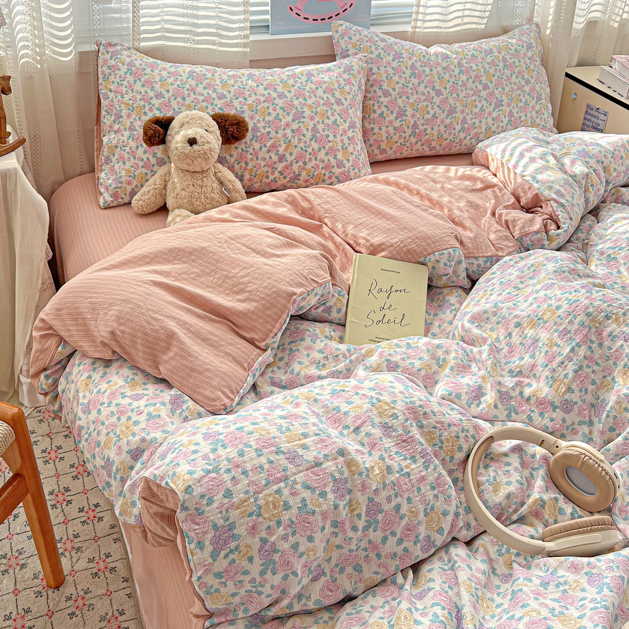 91家纺网 家纺一手货源 找家纺 王朝国际 2026新款A类彩竺棉印花四件套 洛可可