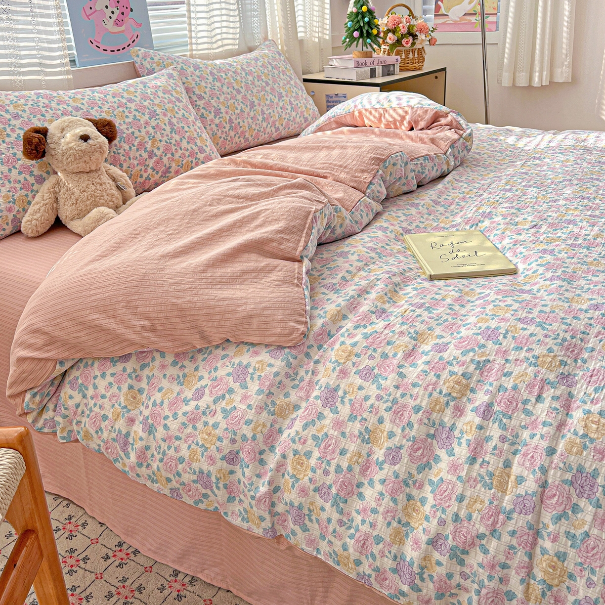 91家纺网 家纺一手货源 找家纺 王朝国际 2026新款A类彩竺棉印花四件套 洛可可