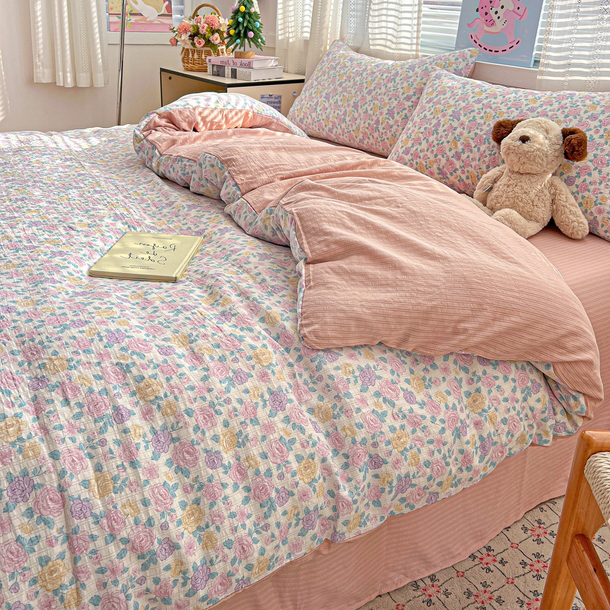 91家纺网 家纺一手货源 找家纺 王朝国际 2026新款A类彩竺棉印花四件套 洛可可