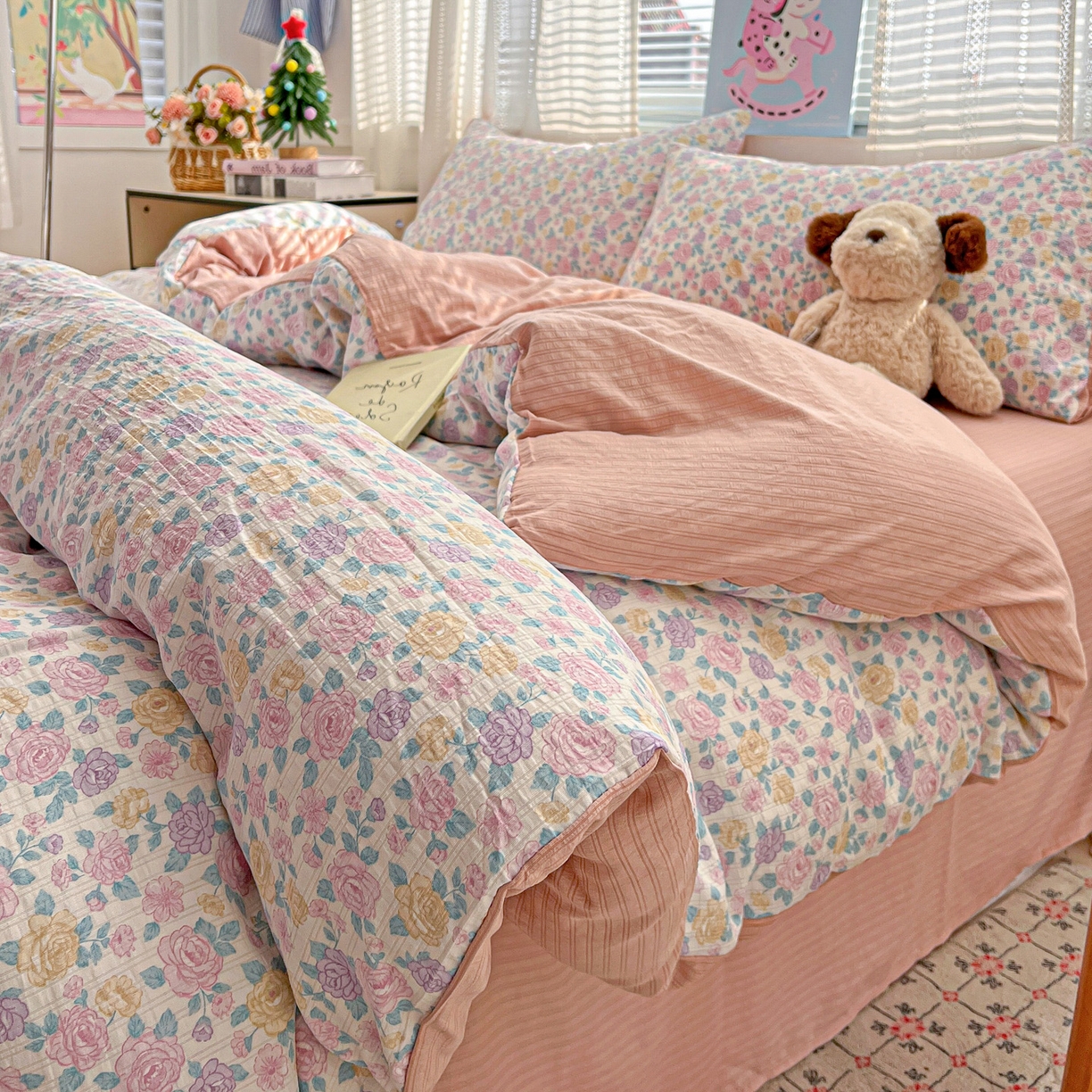 91家纺网 家纺一手货源 找家纺 王朝国际 2026新款A类彩竺棉印花四件套 洛可可