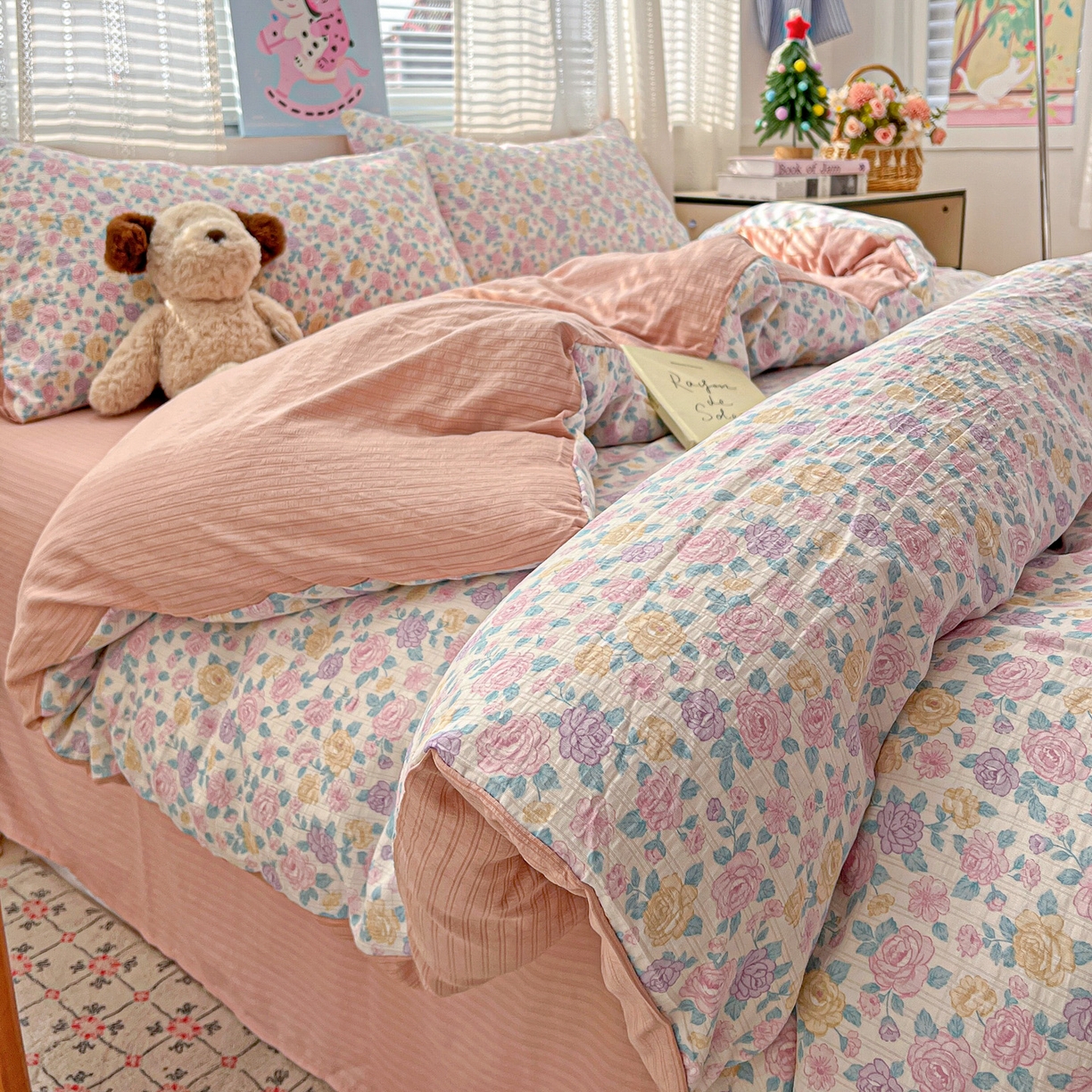 91家纺网 家纺一手货源 找家纺 王朝国际 2026新款A类彩竺棉印花四件套 洛可可