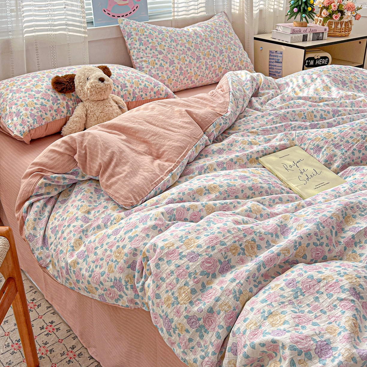 91家纺网 家纺一手货源 找家纺 王朝国际 2026新款A类彩竺棉印花四件套 洛可可