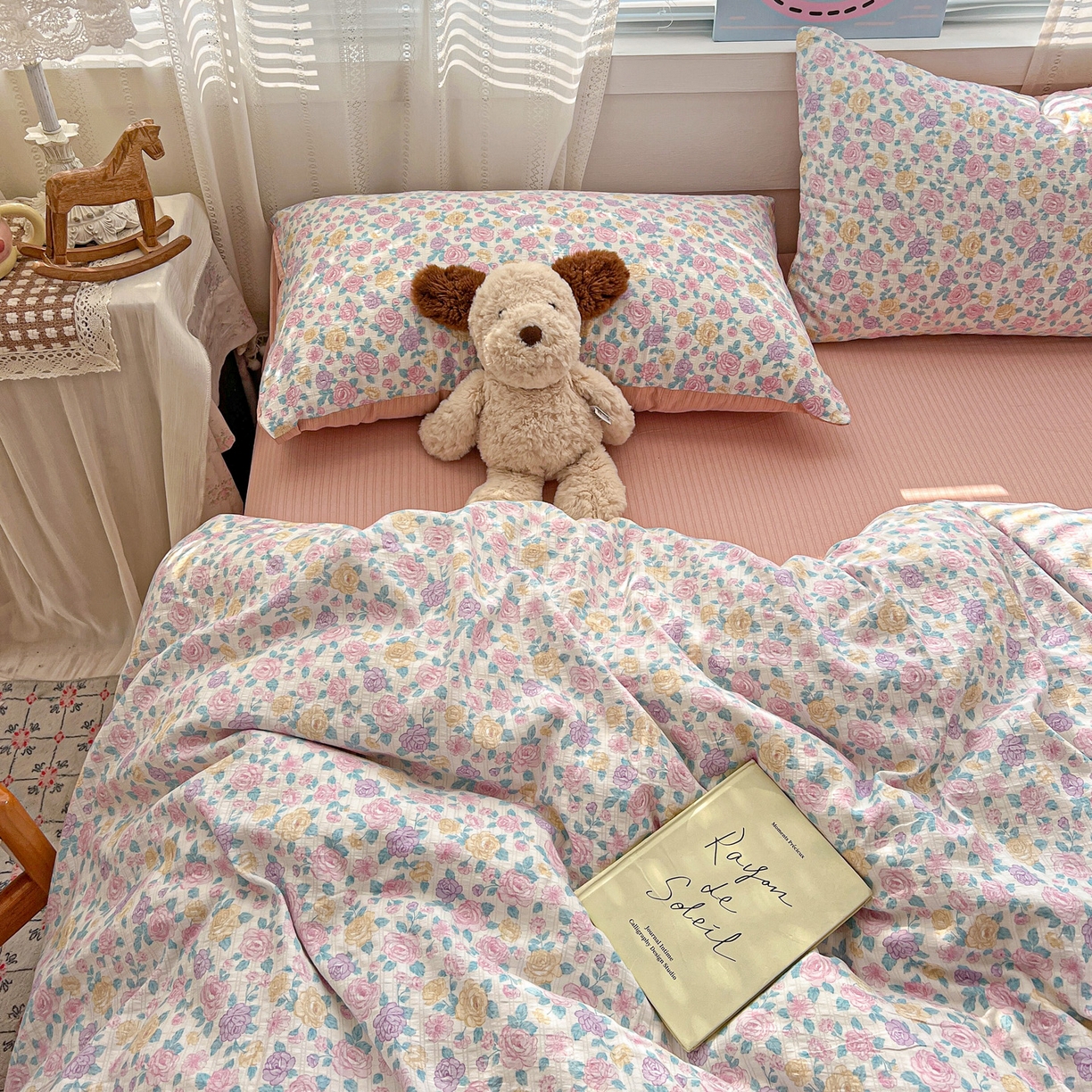 91家纺网 家纺一手货源 找家纺 王朝国际 2026新款A类彩竺棉印花四件套 洛可可