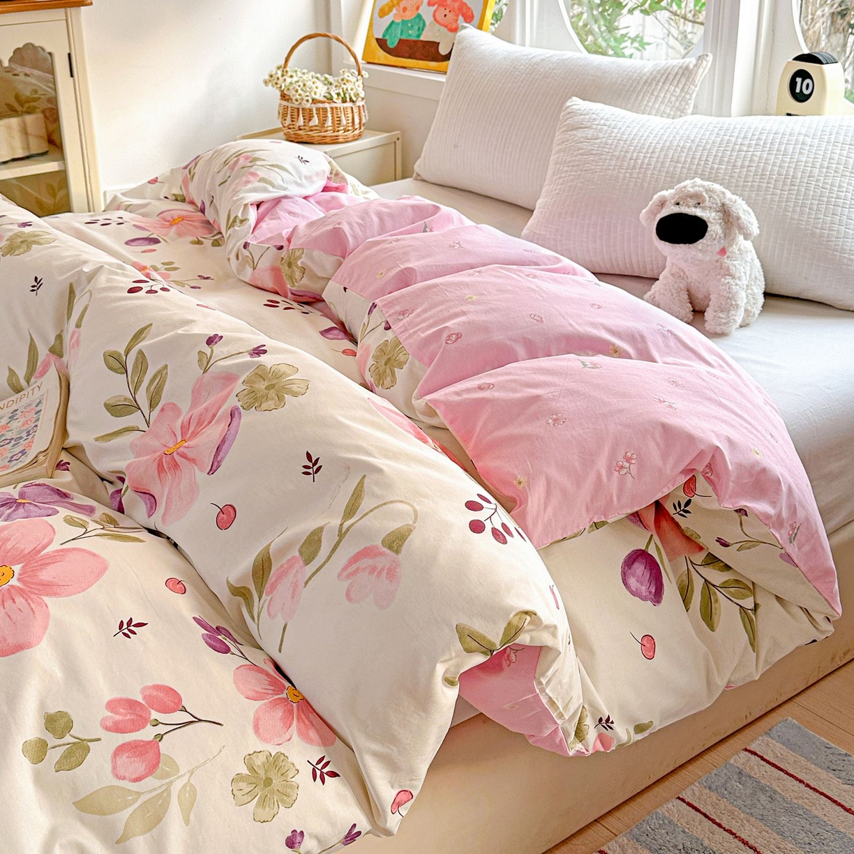 恩泽家纺 2026新款13372ins全棉印花四件套单品系列-单被套 淡香春意