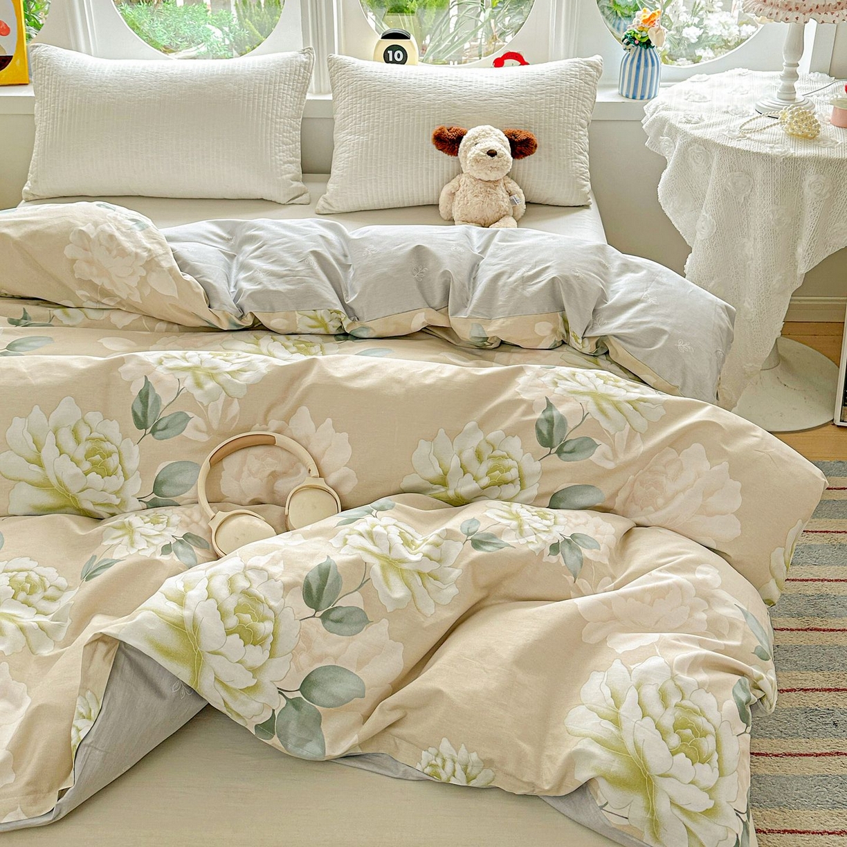 91家纺网 家纺一手货源 找家纺 恩泽家纺 2026新款13372ins全棉印花四件套单品系列-单被套 花开宿语