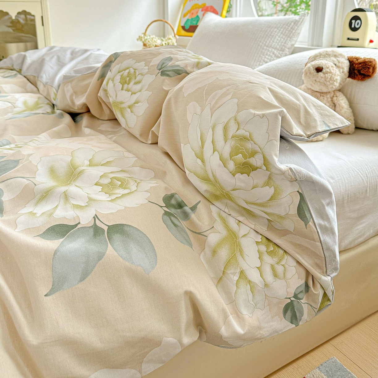 91家纺网 家纺一手货源 找家纺 恩泽家纺 2026新款13372ins全棉印花四件套单品系列-单被套 花开宿语