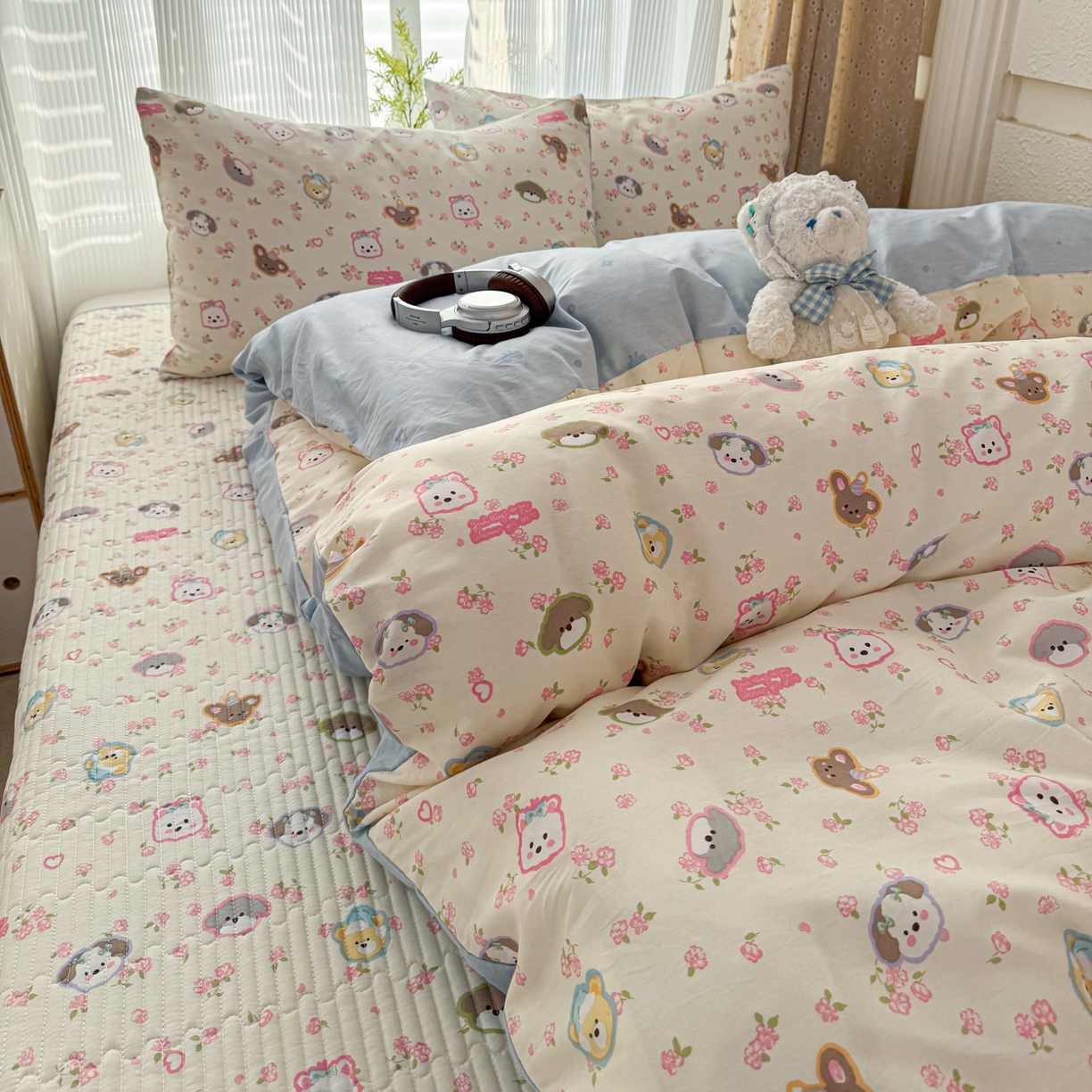 91家纺网 家纺一手货源 找家纺 （总）KA家纺 2026春夏新款全棉床盖款卡通印花四件套