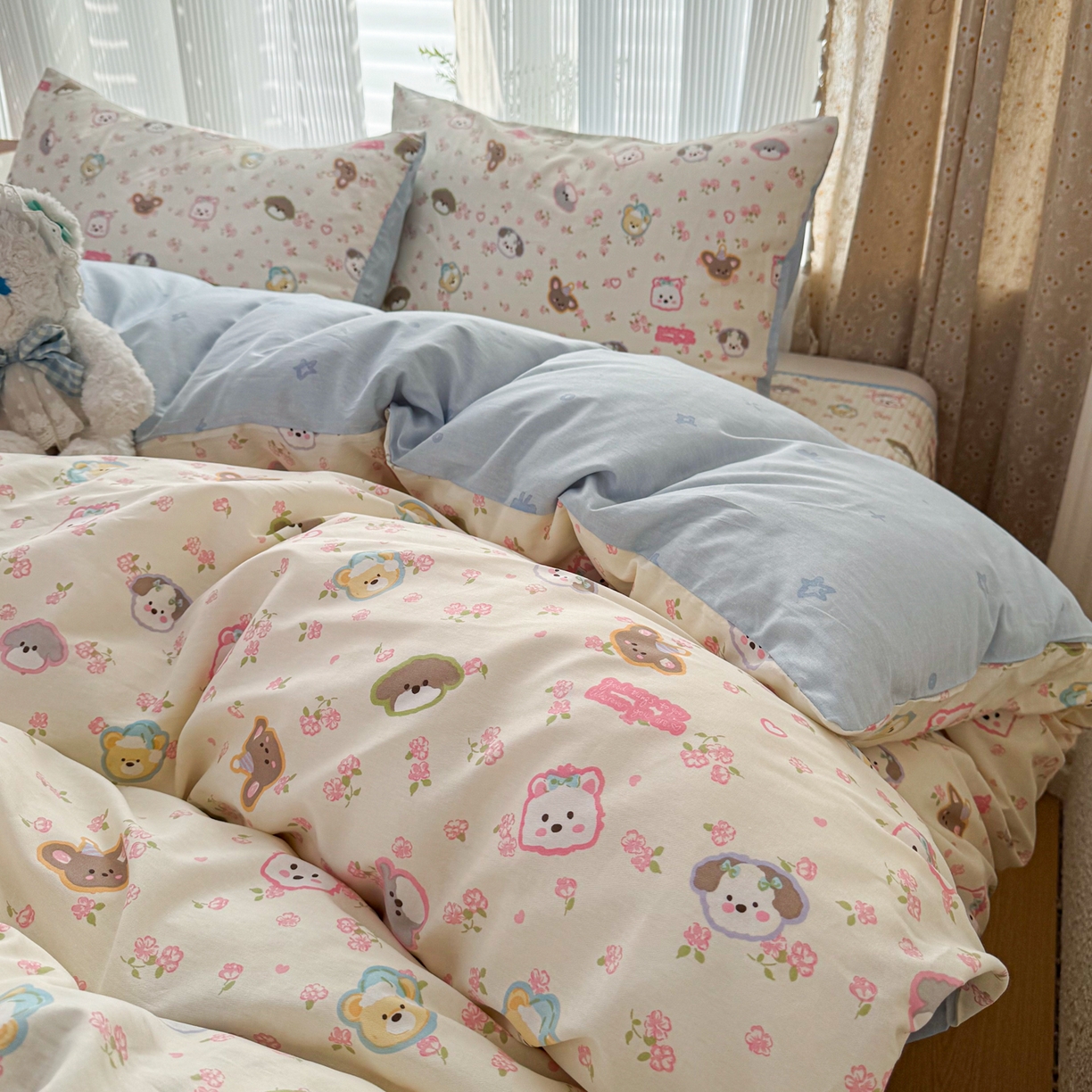 91家纺网 家纺一手货源 找家纺 （总）KA家纺 2026春夏新款全棉床盖款卡通印花四件套