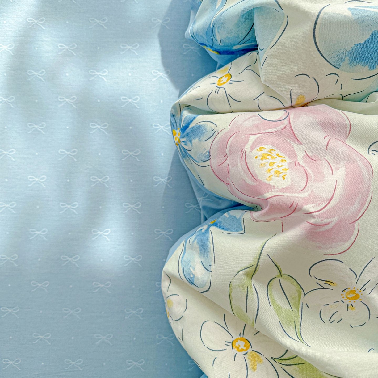 91家纺网 家纺一手货源 找家纺 恩泽家纺 2026新款13372ins全棉印花四件套单品系列-单被套 花影间