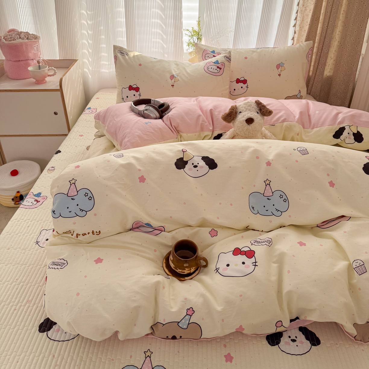 91家纺网 家纺一手货源 找家纺 （总）KA家纺 2026春夏新款全棉床盖款卡通印花四件套