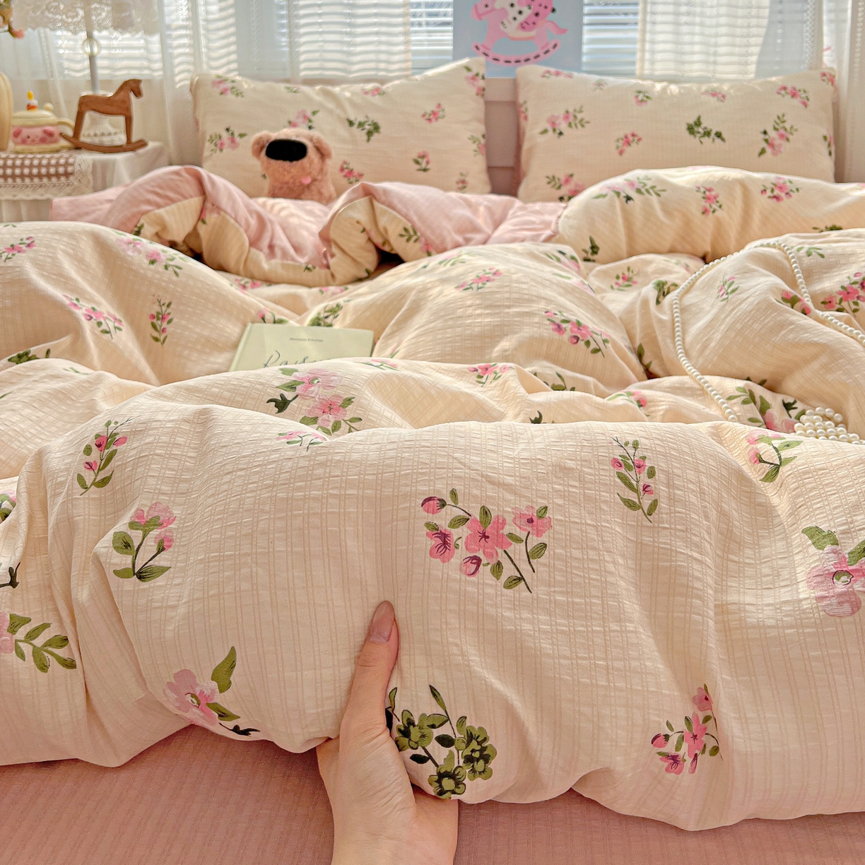 91家纺网 家纺一手货源 找家纺 王朝国际 2026新款A类彩竺棉印花四件套 清欢