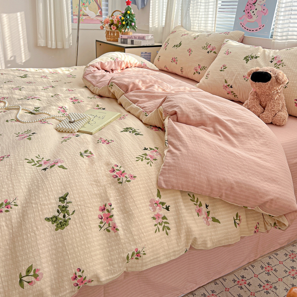 91家纺网 家纺一手货源 找家纺 王朝国际 2026新款A类彩竺棉印花四件套 清欢