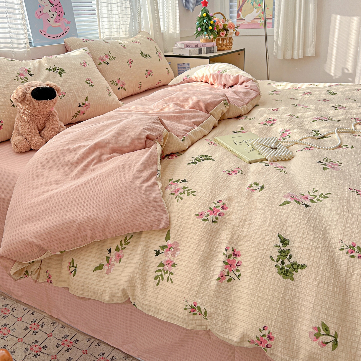 91家纺网 家纺一手货源 找家纺 王朝国际 2026新款A类彩竺棉印花四件套 清欢