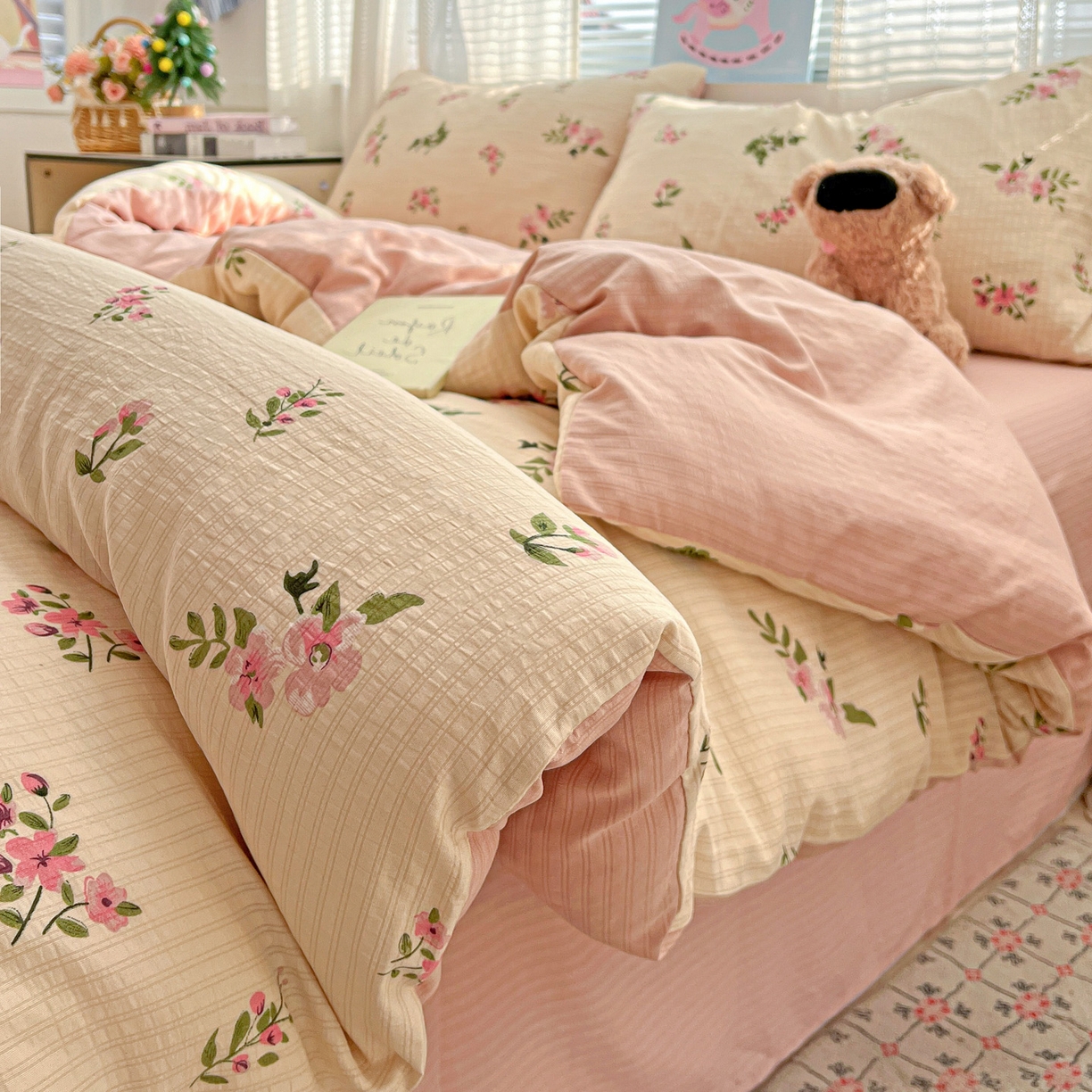 91家纺网 家纺一手货源 找家纺 王朝国际 2026新款A类彩竺棉印花四件套 清欢