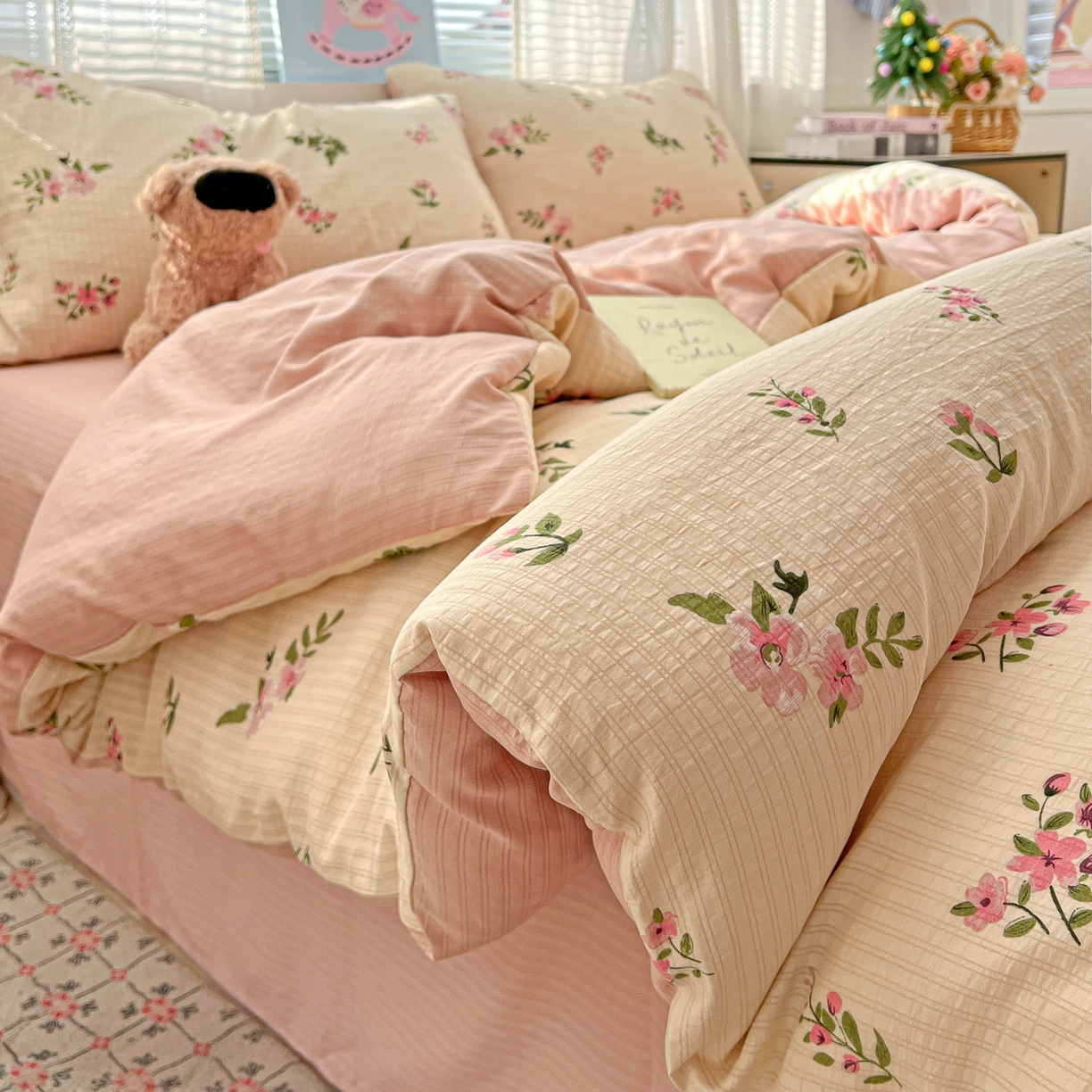 91家纺网 家纺一手货源 找家纺 王朝国际 2026新款A类彩竺棉印花四件套 清欢